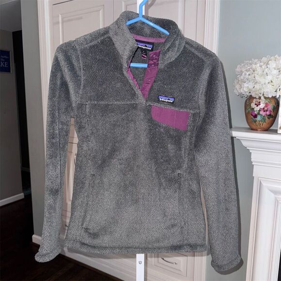 Patagonia Re-Tool Gray Fleece‎ Pullover Snap-T Size Small